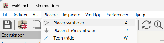 Menuvej til at placere symboler