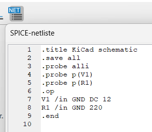 Spice netliste efter navngivning af knudepunkt