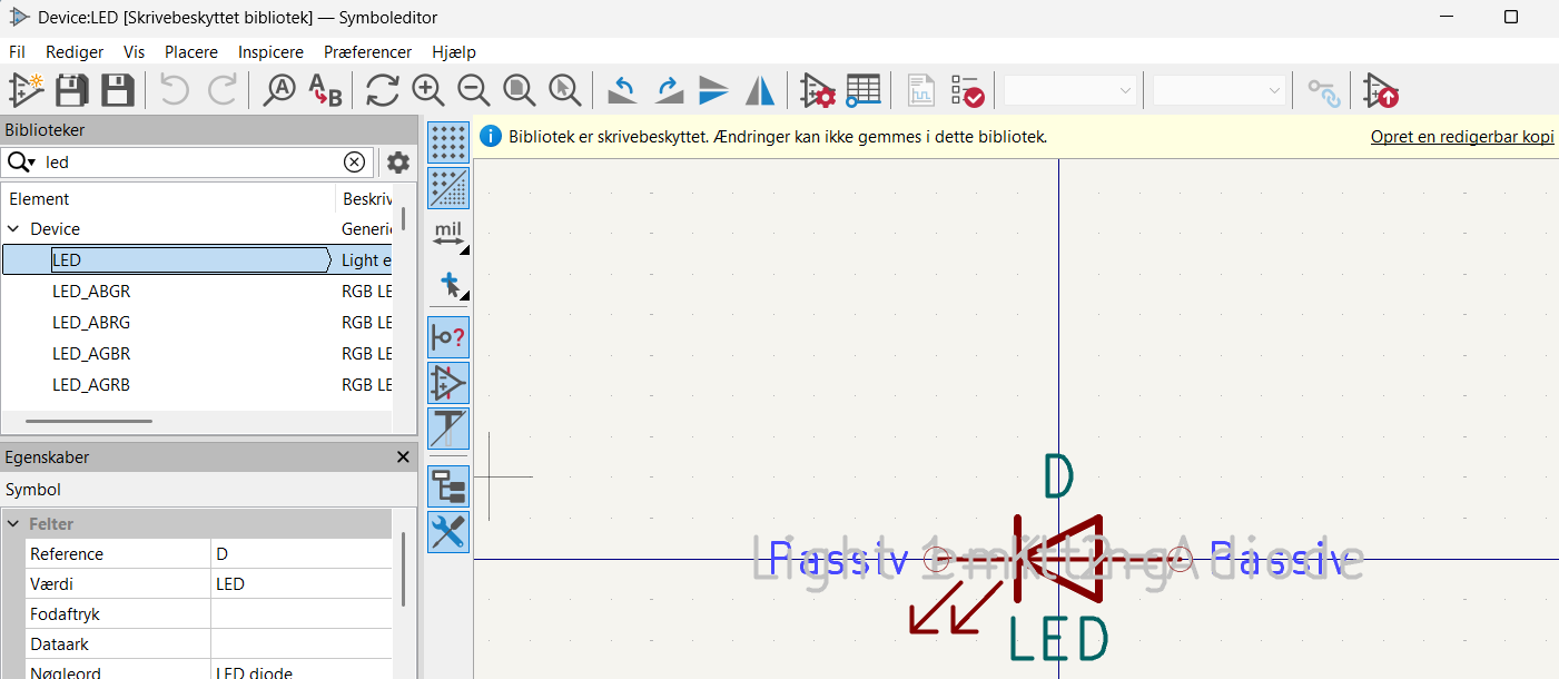 Åben eksisterende symbol Device/LED