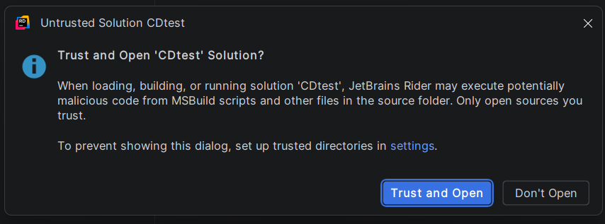 Dialog: Trust and Open 'CDtest' Solution?